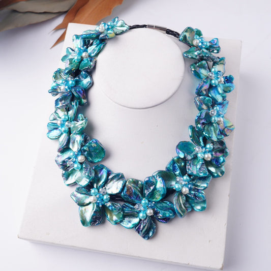 Boucles d'oreilles en métal et maille pour femme