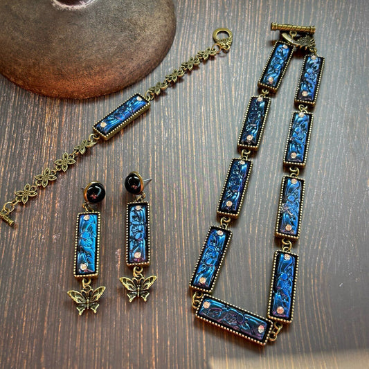 Boucles d'oreilles en métal et maille pour femme