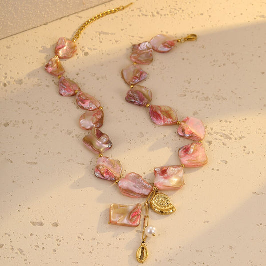 Pink Baroque Beach Woman Necklace