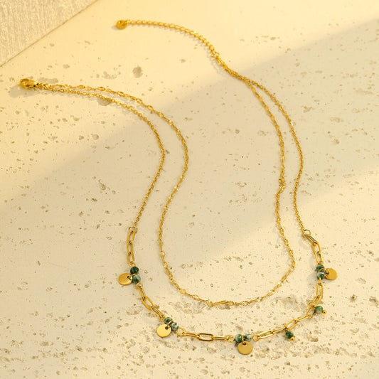 Summer Green Beads Women Necklace