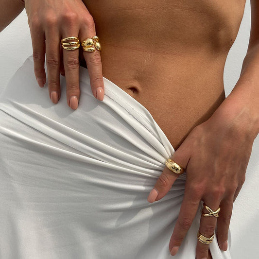 Boucles d'oreilles en métal et maille pour femme