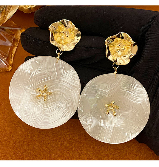 Flowers Round Earrings Woman Earrings