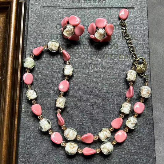 Boucles d'oreilles en métal et maille pour femme
