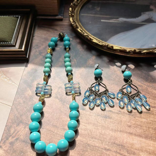 Boucles d'oreilles en métal et maille pour femme