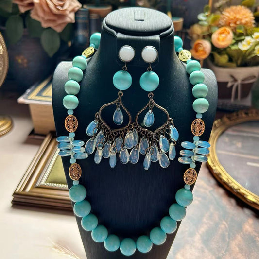 Boucles d'oreilles en métal et maille pour femme