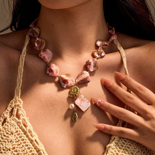 Pink Baroque Beach Woman Necklace