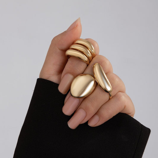 Boucles d'oreilles en métal et maille pour femme