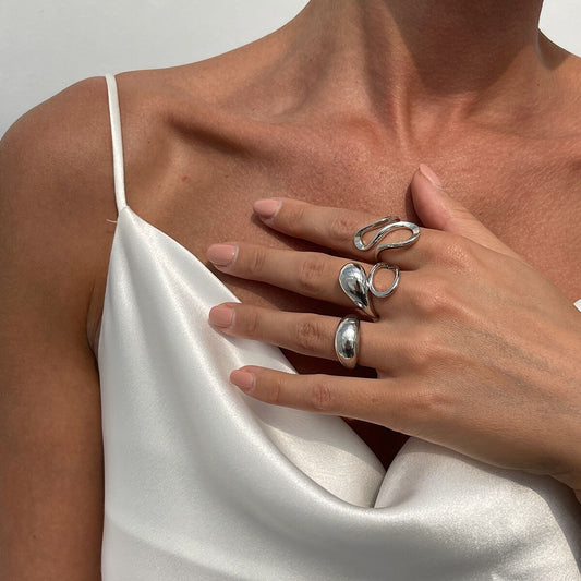 Boucles d'oreilles en métal et maille pour femme