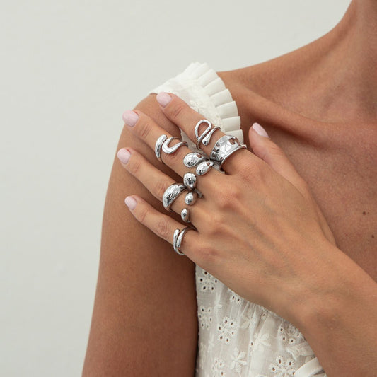 Boucles d'oreilles en métal et maille pour femme