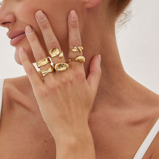 Boucles d'oreilles en métal et maille pour femme